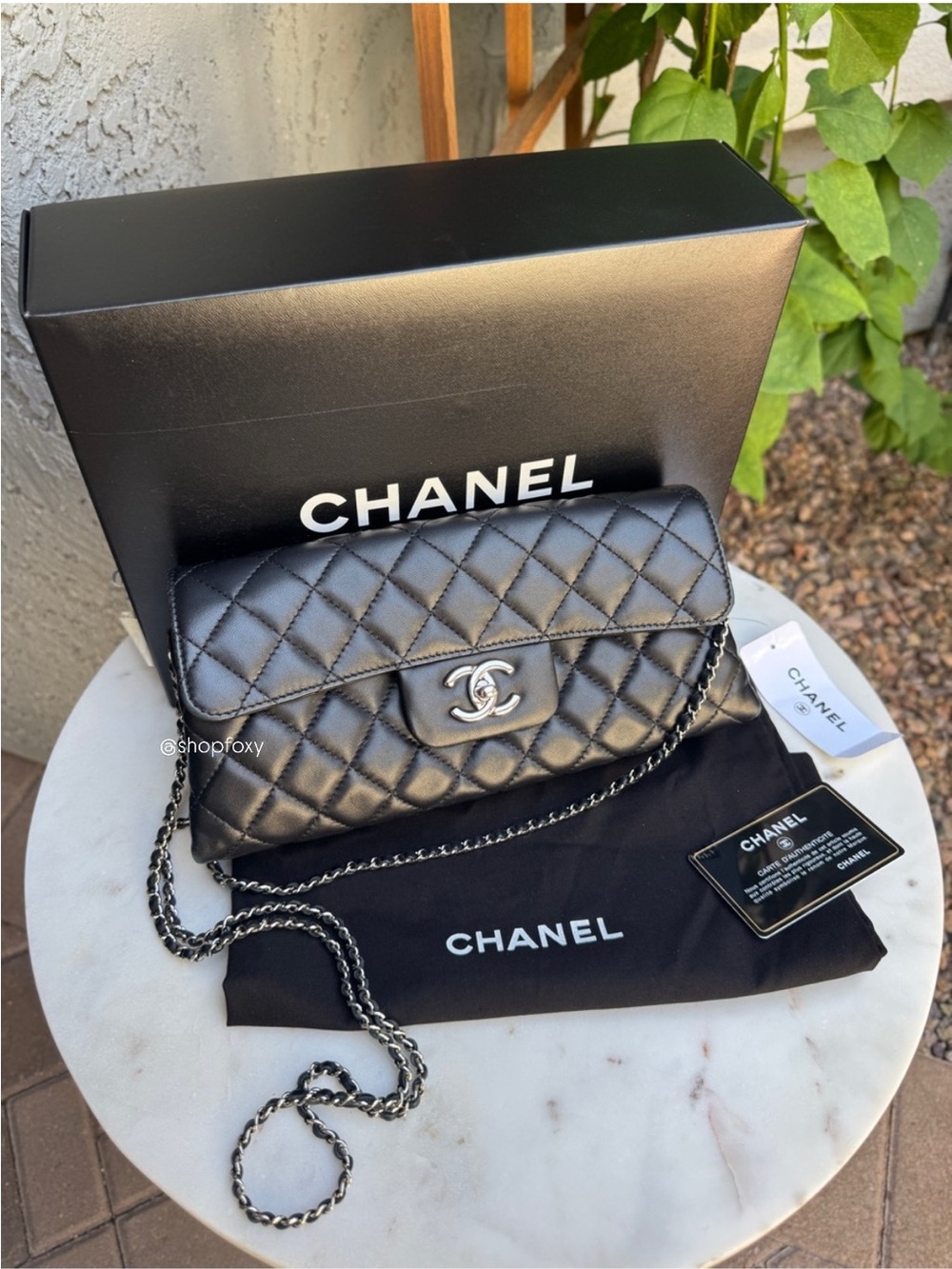 Chanel East West Single Flap Crossbody Bag